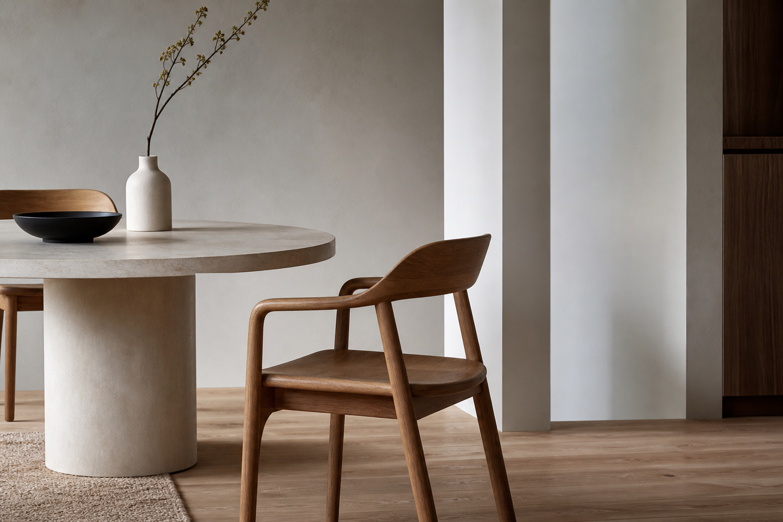 Dining table styled with ceramics
